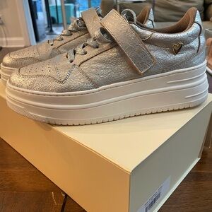 Designer shoes by Nataly Mendez Kyra Silver sneakers